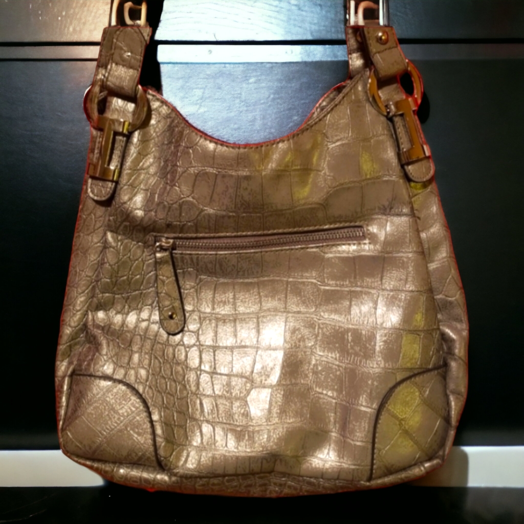 "Bueno" Purse/Bag/Handbag Pockets Galore, Silver